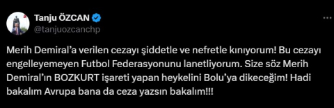 Bolu Belediye Başkanı Özcan: Merih Demiral’ın bozkurt işareti yapan heykelini dikeceğim