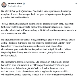 Fahrettin Altun: Provokasyonlar yakından takip edilmektedir