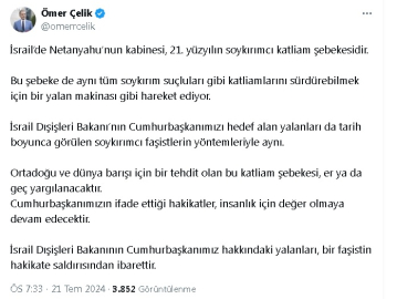 AK Parti sözcüsü Çelik'ten İsrail'e kınama