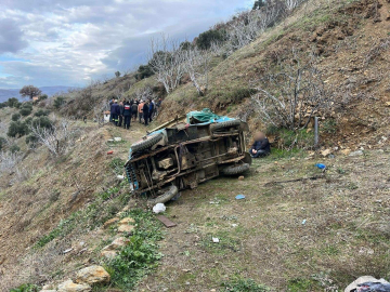 Tarım işçilerini taşıyan cip uçuruma yuvarlandı: 1 ölü, 6 yaralı